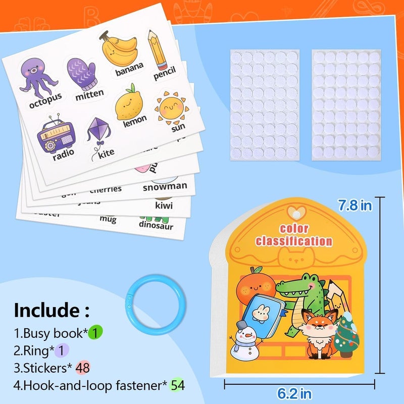 NIUB Sorting Toys, 3 Pack Montessori Busy Book, Educational Books for Toddlers, Learning Activities for Kids, Toddlers 3+, Matching Games with Number Classification, Color Classification, Shape Recognition - Image 2