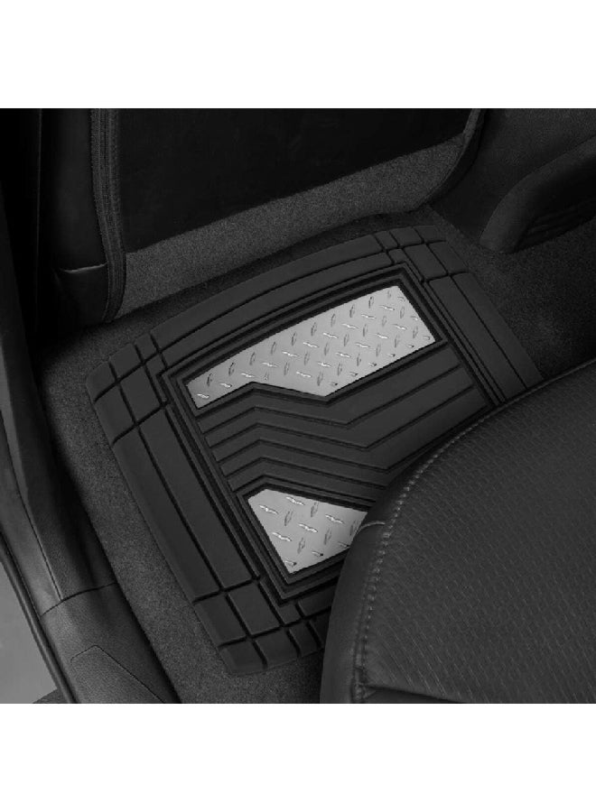 سجادة أرضية سيارة مطاطية قوية بأربع قطع للحماية الشاملة، تناسب جميع السيارات، اللون: أسود، 3.968 x 12.858 x 20.955 سم CAMT-2314-BK/SL - Image 3
