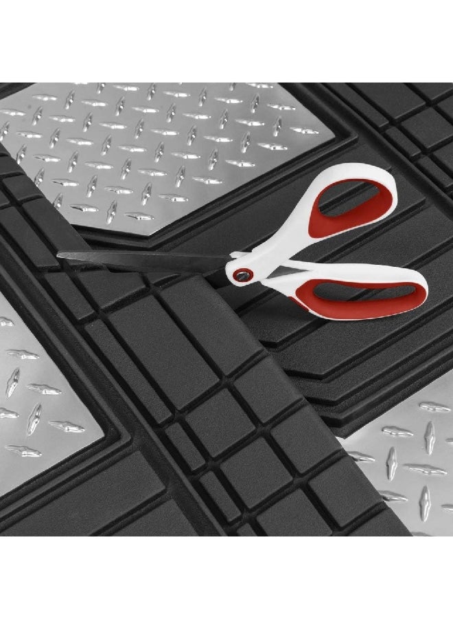 سجادة أرضية سيارة مطاطية قوية بأربع قطع للحماية الشاملة، تناسب جميع السيارات، اللون: أسود، 3.968 x 12.858 x 20.955 سم CAMT-2314-BK/SL - Image 5