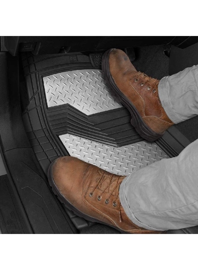 سجادة أرضية سيارة مطاطية قوية بأربع قطع للحماية الشاملة، تناسب جميع السيارات، اللون: أسود، 3.968 x 12.858 x 20.955 سم CAMT-2314-BK/SL - Image 2