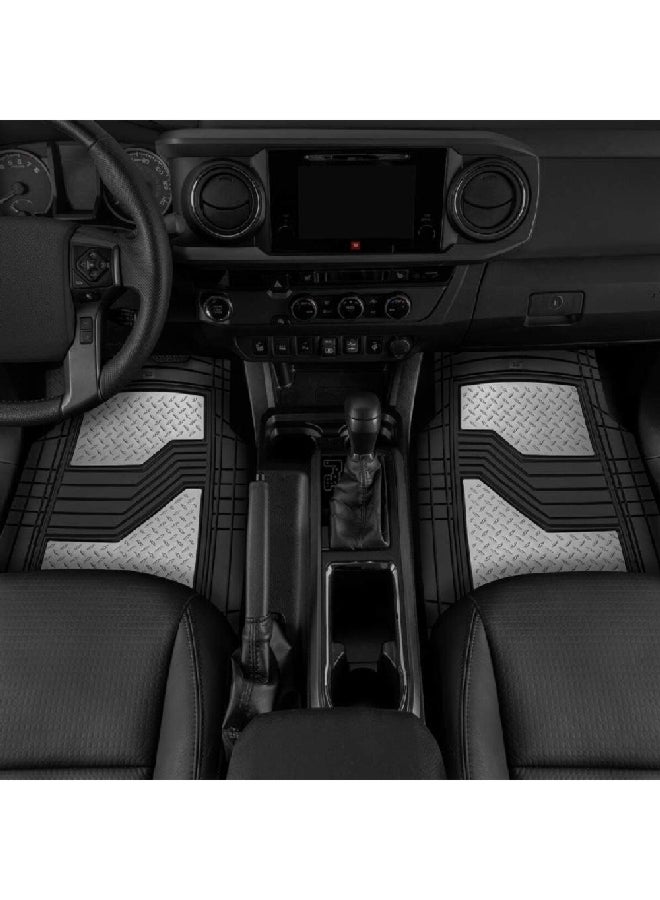 سجادة أرضية سيارة مطاطية قوية بأربع قطع للحماية الشاملة، تناسب جميع السيارات، اللون: أسود، 3.968 x 12.858 x 20.955 سم CAMT-2314-BK/SL - Image 4