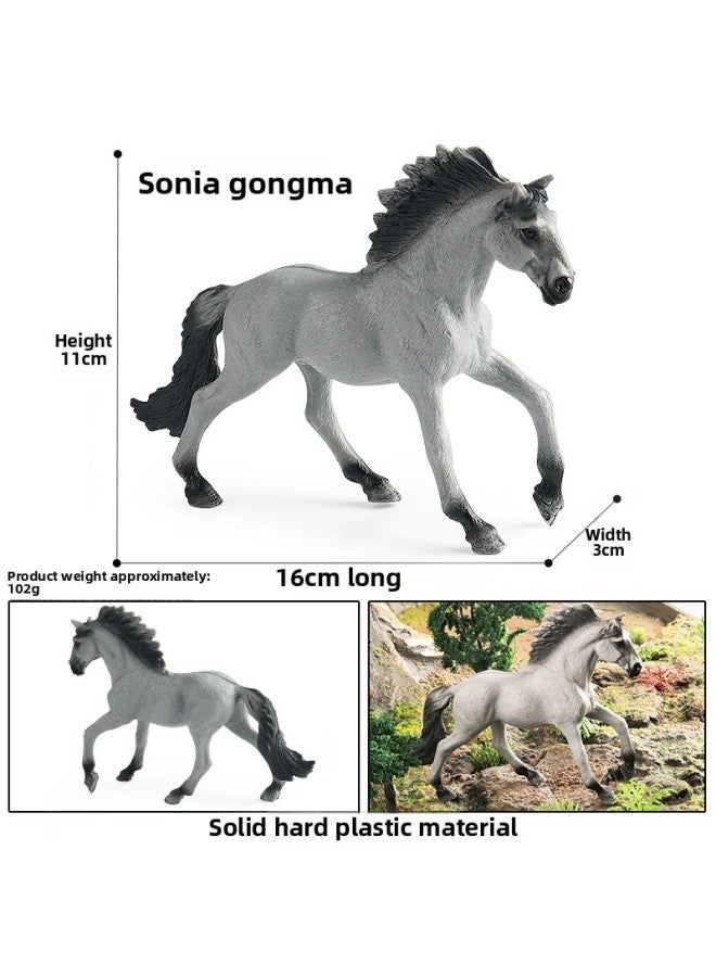 Solid Realistic Animal Horse Model Foal Stallion Black Horse Wild Children's Cognitive Toys Wild Animal Models-Color:M-3083 Sorea Horse  - Image 1