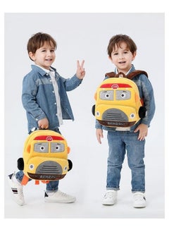 Blue Tree School Bag For Cute Kids For (1-6 Years), Nursery Soft Plush Yellow School Bus Bag For Toddlers, Mini Cartoon Backpack For Boys And Girls  - Image 4
