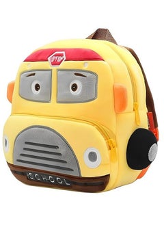 Blue Tree School Bag For Cute Kids For (1-6 Years), Nursery Soft Plush Yellow School Bus Bag For Toddlers, Mini Cartoon Backpack For Boys And Girls  - Image 2