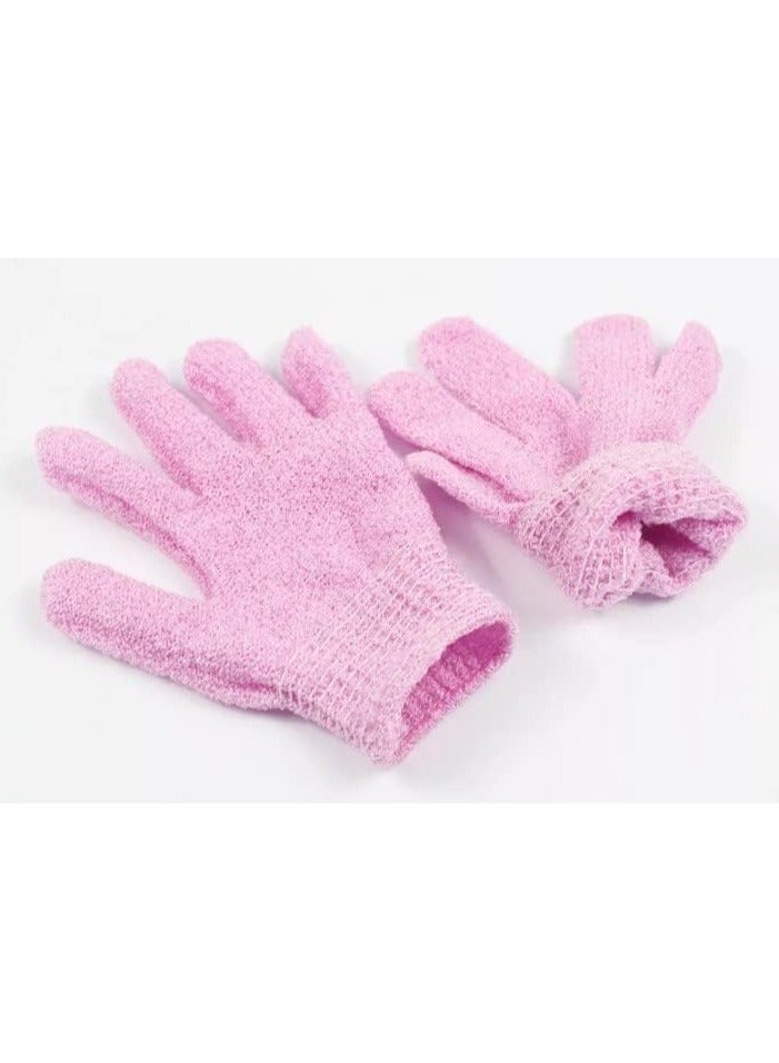 2 Pieces Exfoliating Gloves Body Scrub Bath Gloves, Double Sided Exfoliating Gloves for Body clean, Skin Shower Scrubber (Pink) - Image 3
