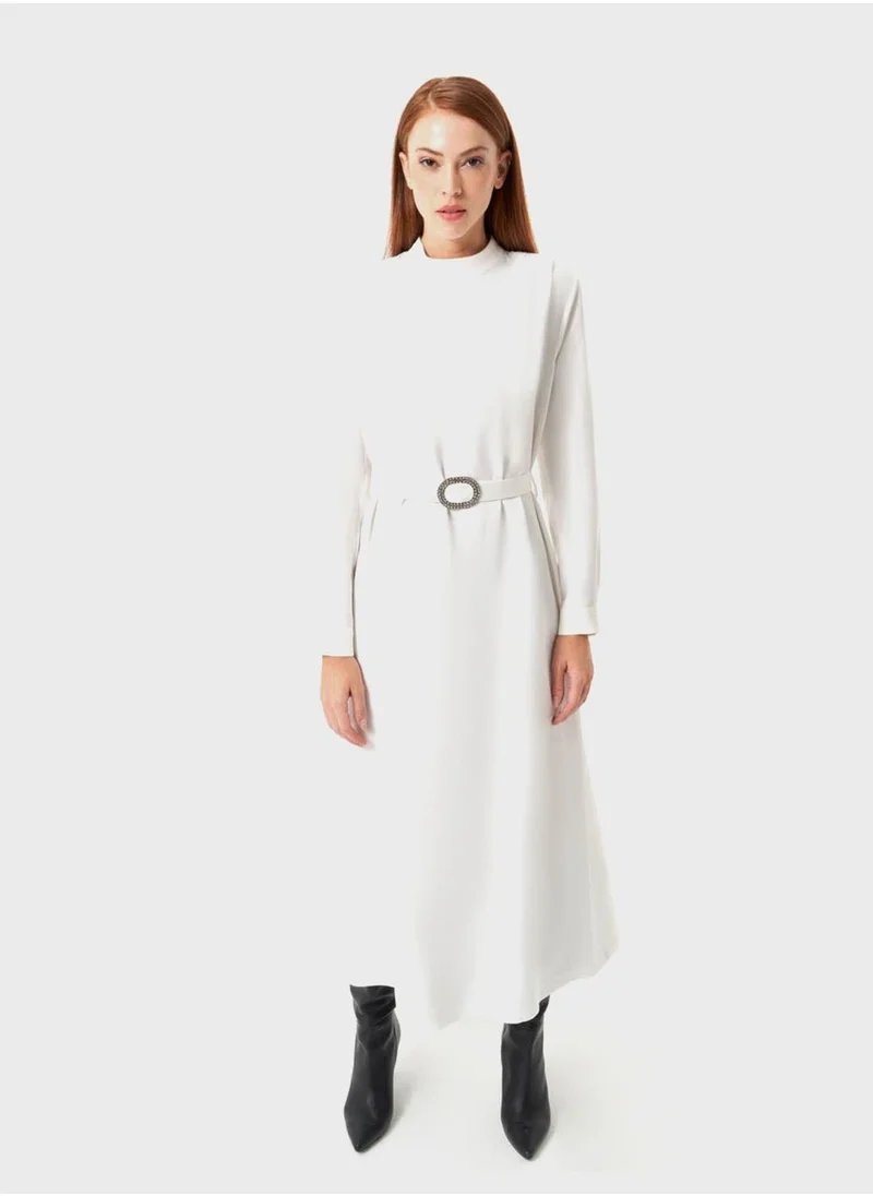 MIZALLE Belted Midi Dress