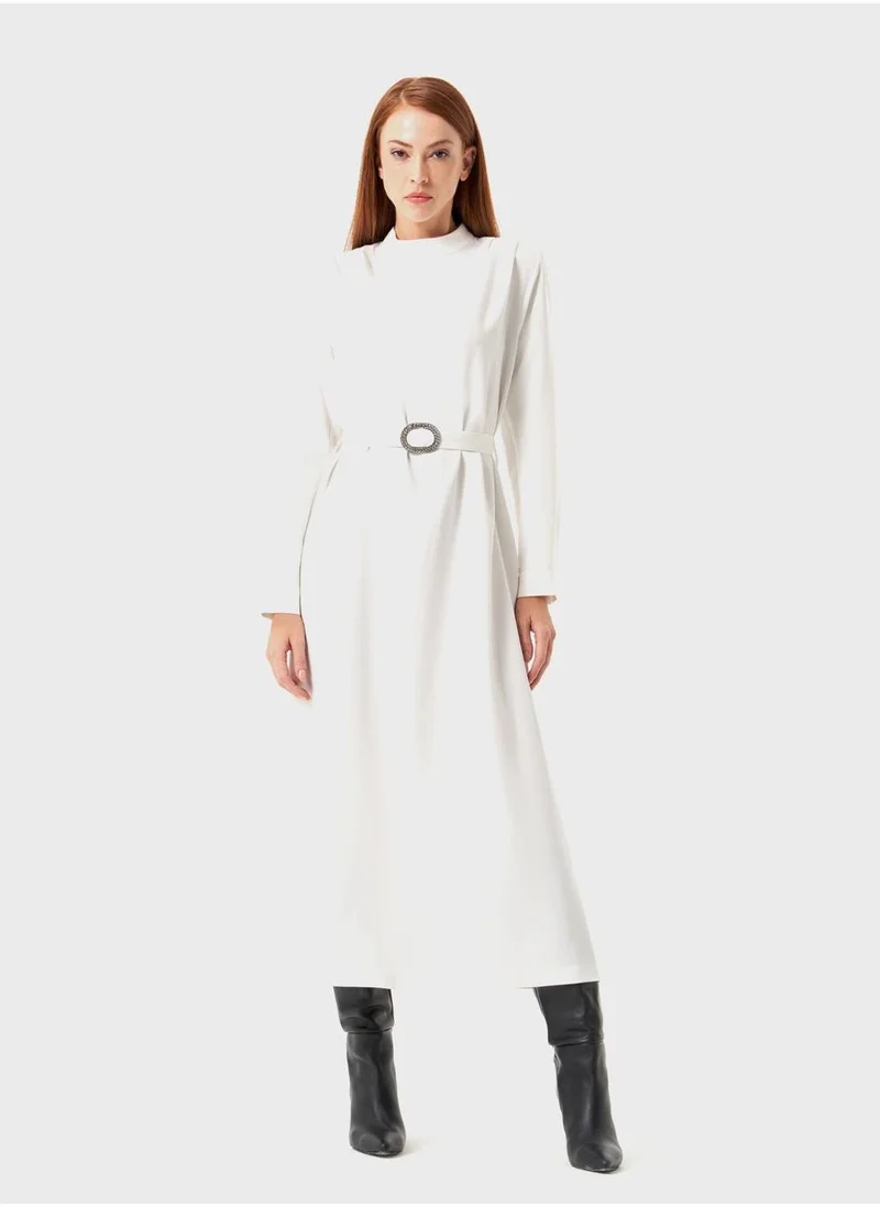 MIZALLE Belted Midi Dress