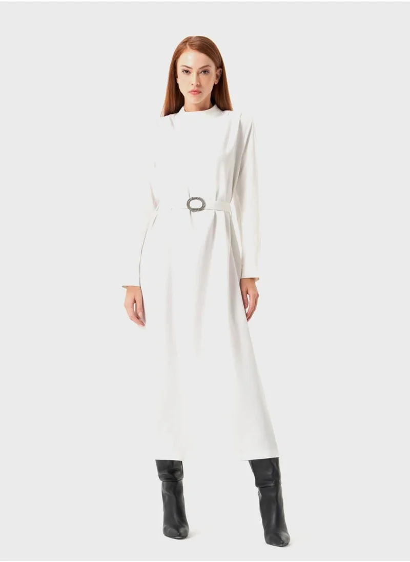 MIZALLE Belted Midi Dress
