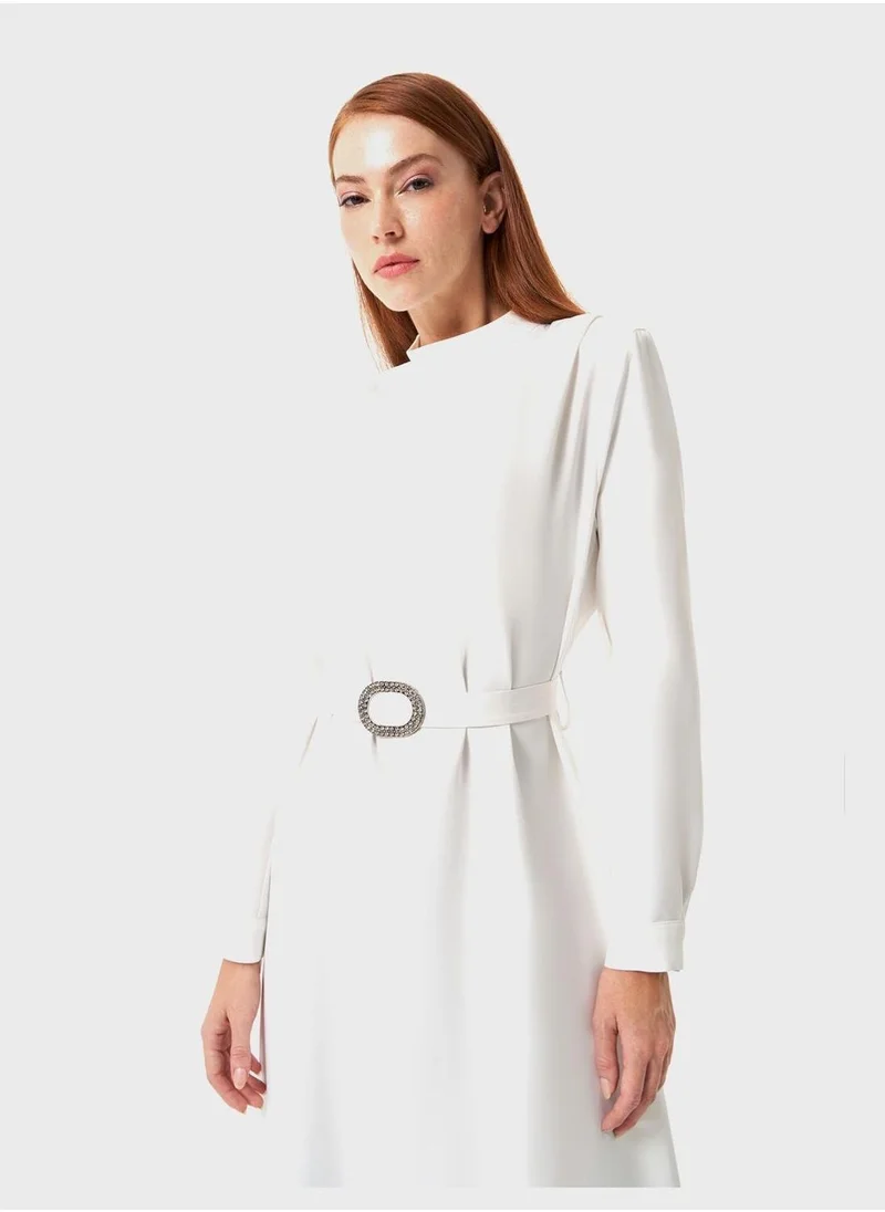 MIZALLE Belted Midi Dress