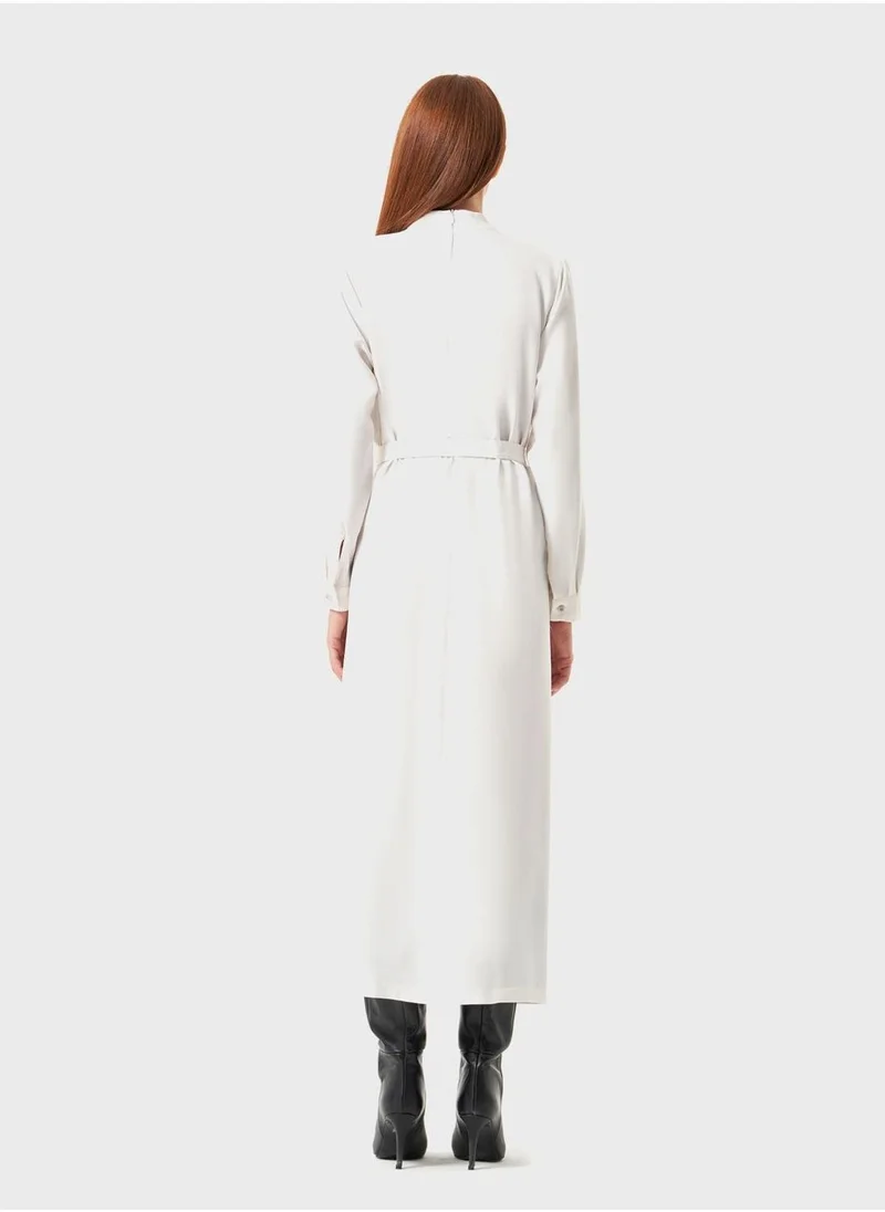 MIZALLE Belted Knitted Dress