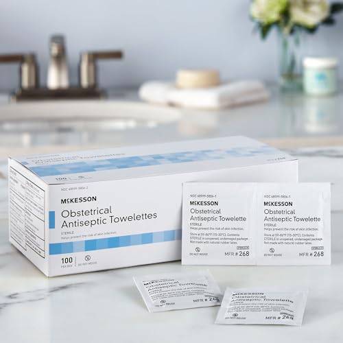 McKesson Obstetrical Antiseptic Towelettes Wipes, Sterile, Individual Packet, Clean Scent, 100 Count, 1 Pack - Image 3