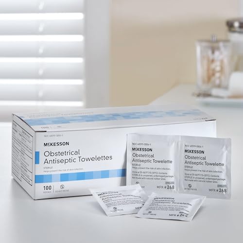 McKesson Obstetrical Antiseptic Towelettes Wipes, Sterile, Individual Packet, Clean Scent, 100 Count, 1 Pack - Image 5