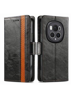 For Honor Magic6 Pro CaseNeo Splicing Dual Magnetic Buckle Leather Phone Case(Black)