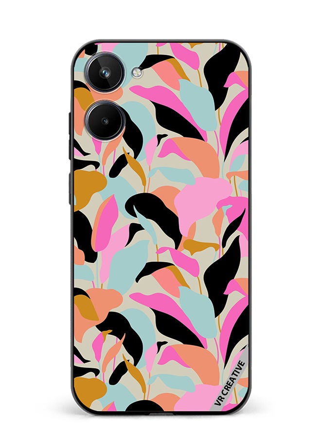 VR CREATIVE Protective Case Cover For Realme 10 Elegant Botanical Leaves Abstract Seamless Pattern Design Multicolour - Image 1