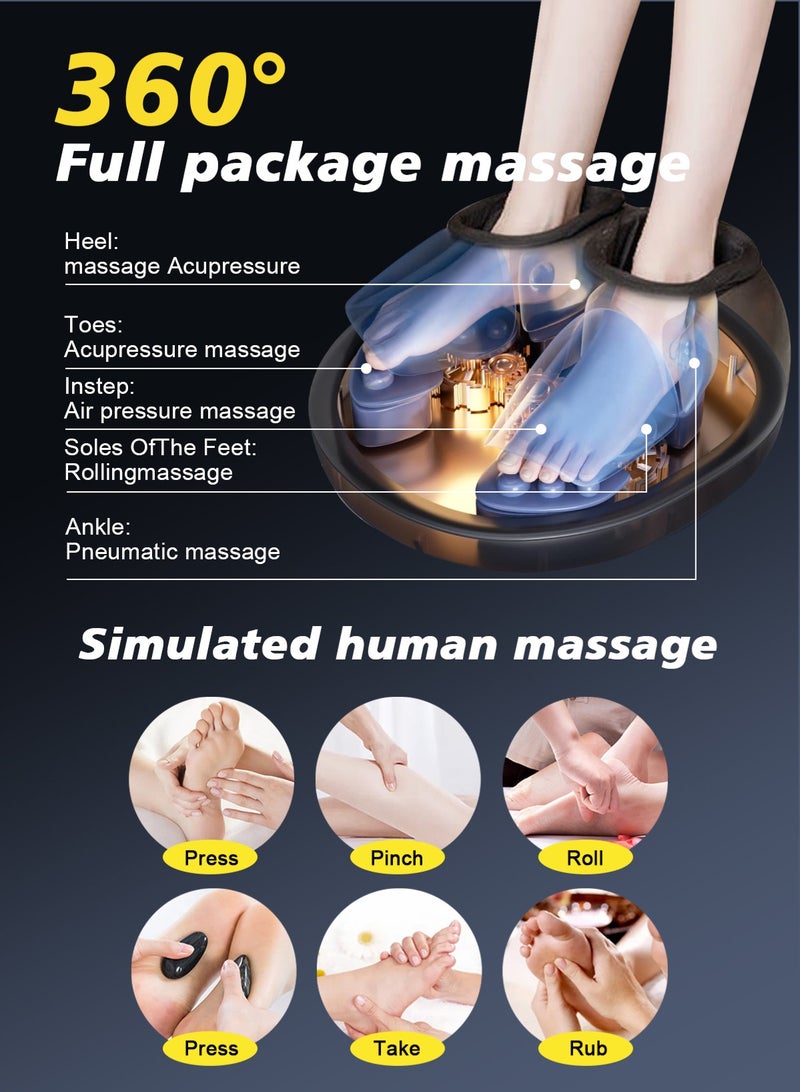 هومار كيت مدلك القدم الذكية مع عجن الحرارة والأنسجة العميقة شياتسو العلاج لتخفيف آلام القدم والتهابات فاشية بلطي اصغر تناسب حتى حجم الرجال 12 من الكمال للاسترخاء والرعاية الذاتية - Image 3