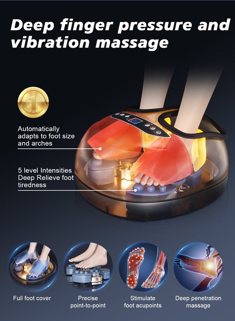 هومار كيت مدلك القدم الذكية مع عجن الحرارة والأنسجة العميقة شياتسو العلاج لتخفيف آلام القدم والتهابات فاشية بلطي اصغر تناسب حتى حجم الرجال 12 من الكمال للاسترخاء والرعاية الذاتية - Image 2