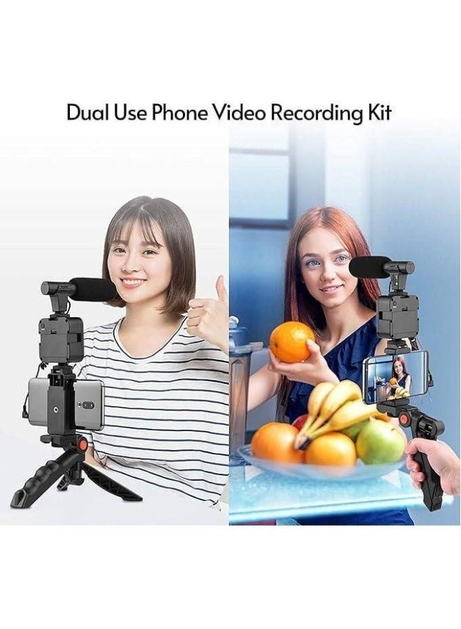 AY-49 Video Making Kit with LED Light, Microphone, and Tripod - Black  - Image 5