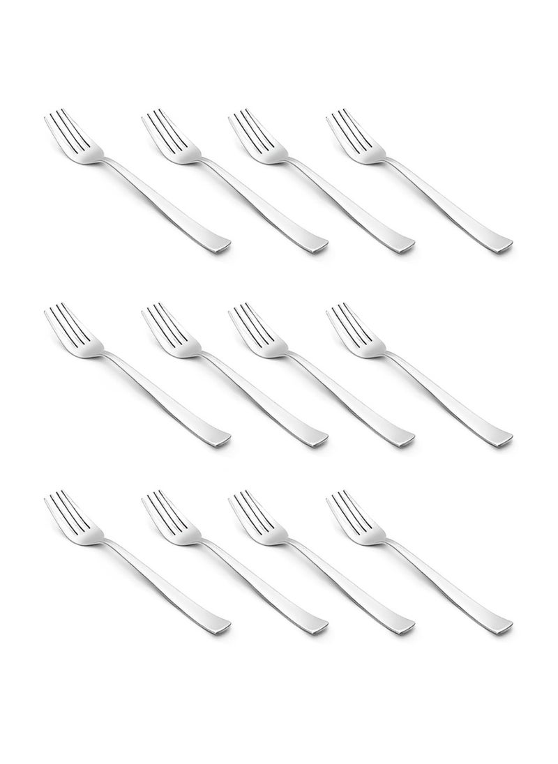 Awm Premium Stainless Steel Fork Set – Set of 12 (20cm Length) – Durable, Rust-Resistant, Mirror Finish  - Image 1