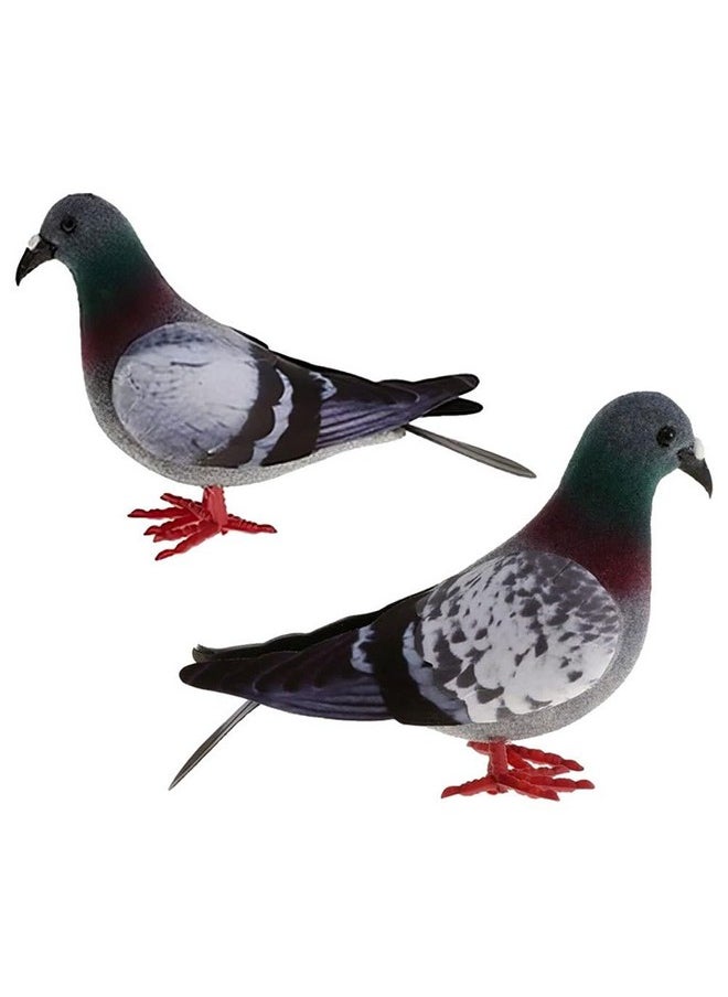 Hemobllo Hemobllo 2Pcs Realistic Foam Pigeon Decorations - Artificial Plume Doves for Home, Party, Garden Decor, DIY, Multi-Color, Lightweight  - Image 1