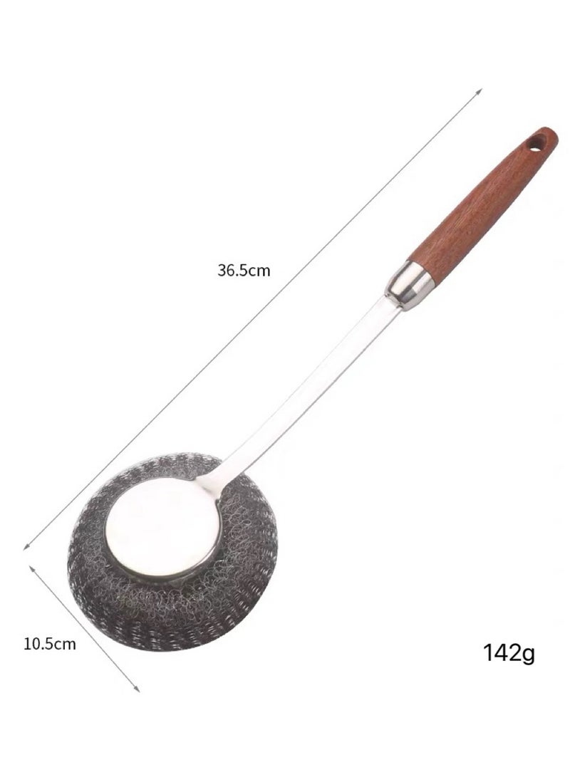 Jolley Long-handled stainless steel wire ball cleaning brush, kitchen cleaning ball wire brush,304 thickened ball brush, used for cleaning POTS, bottles, bowls, kitchen countertops and other kitchenware balls - Image 4
