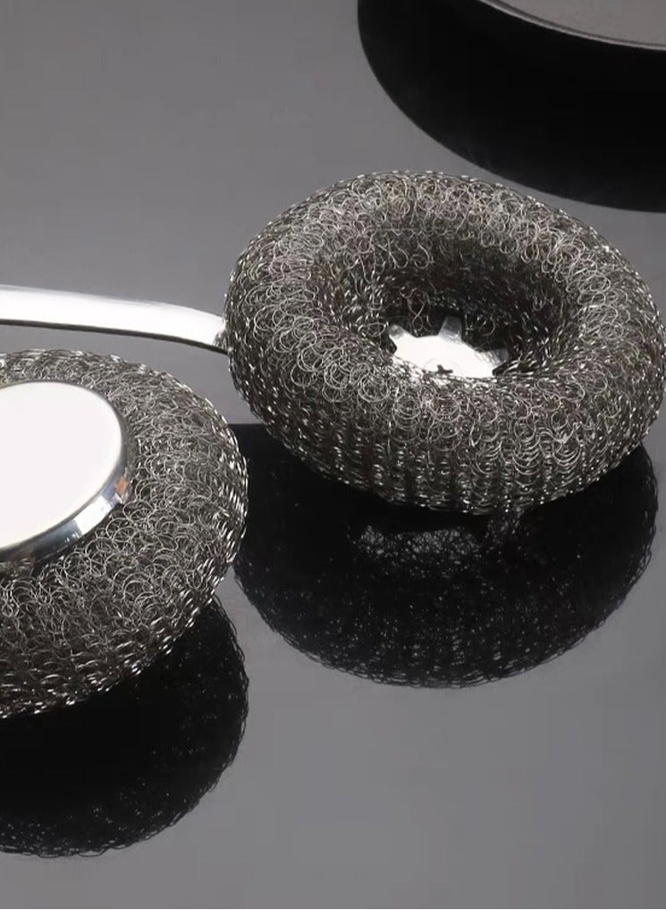 Jolley Long-handled stainless steel wire ball cleaning brush, kitchen cleaning ball wire brush,304 thickened ball brush, used for cleaning POTS, bottles, bowls, kitchen countertops and other kitchenware balls - Image 5