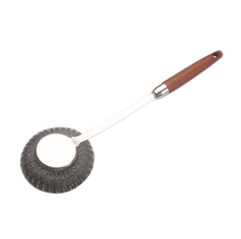 Jolley Long-handled stainless steel wire ball cleaning brush, kitchen cleaning ball wire brush,304 thickened ball brush, used for cleaning POTS, bottles, bowls, kitchen countertops and other kitchenware balls - Image 1