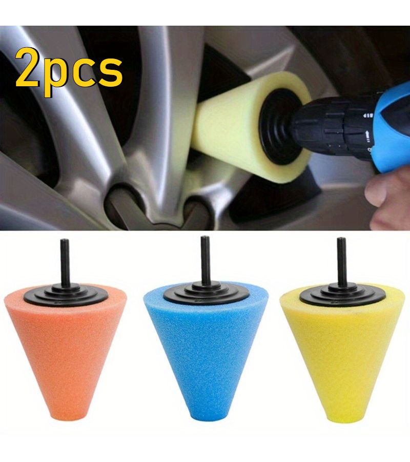 Blue 2Pcs Auto Wheel Polishing Sponge for Electric Drill 3 Inch 4 Inch Car Hub Buffing - Image 1
