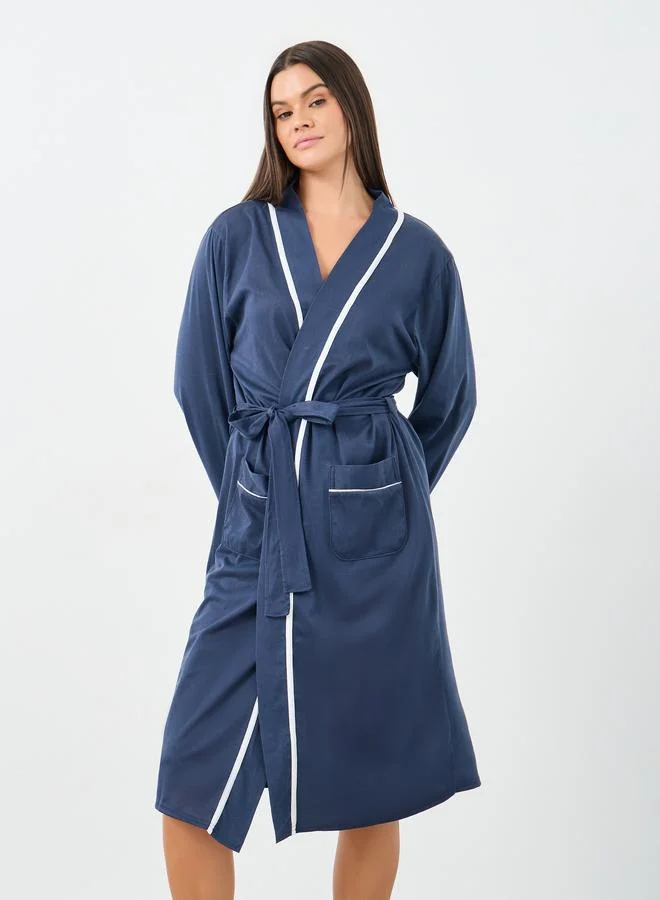 Styli Styli Contrast Piping Pocket Detail Robe