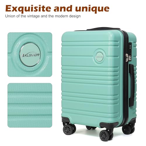 Aklsvion ABS+PC Carry on Luggage set with backpack 3 Pcs suitcace with Spinner wheels TSA Lock 20-In hardshell Lightweight Luggage set (Mint Green) - Image 5