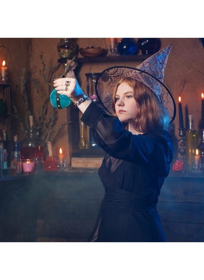 Skeleteen - Dark Magic Potion Bottle Black Wizard Potions Glass Holder With Cork Stopper And Faux Leather Harness With Holster Loop - Image 1
