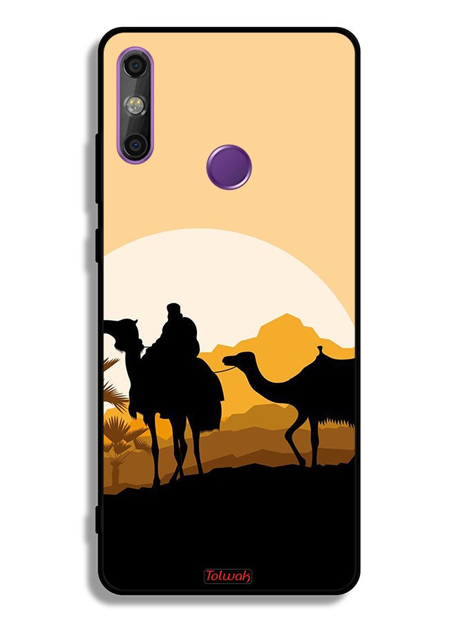 Tolwak Huawei Enjoy 20e Protective Case Cover Camels In Desert Art - Image 2