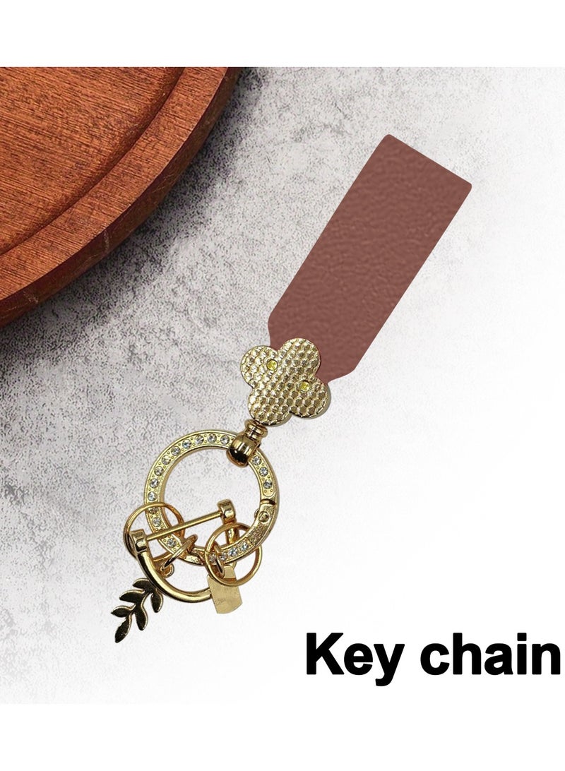 1 Pcs Car Keychain Eternal Love Key Chain PU Leather Strap Fancy Diamond For Car Home Office - Image 4