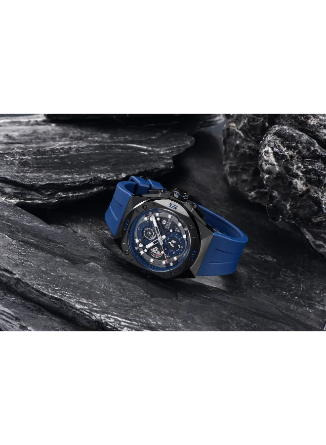 TSAR BOMBA Men's Rubber Analog Watch TB8801Q-03 - 316L Stainless Steel mm
