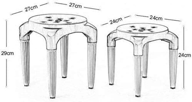 MBROS Plastic Shower Seat Stool Multifunction Round Safety Slip Bath Stools Foot Washing Stool Fashion/27 * 27 * 29Cm - Image 3