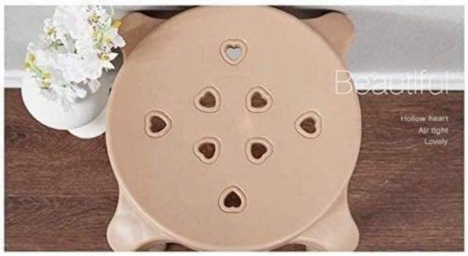 MBROS Plastic Shower Seat Stool Multifunction Round Safety Slip Bath Stools Foot Washing Stool Fashion/27 * 27 * 29Cm - Image 2