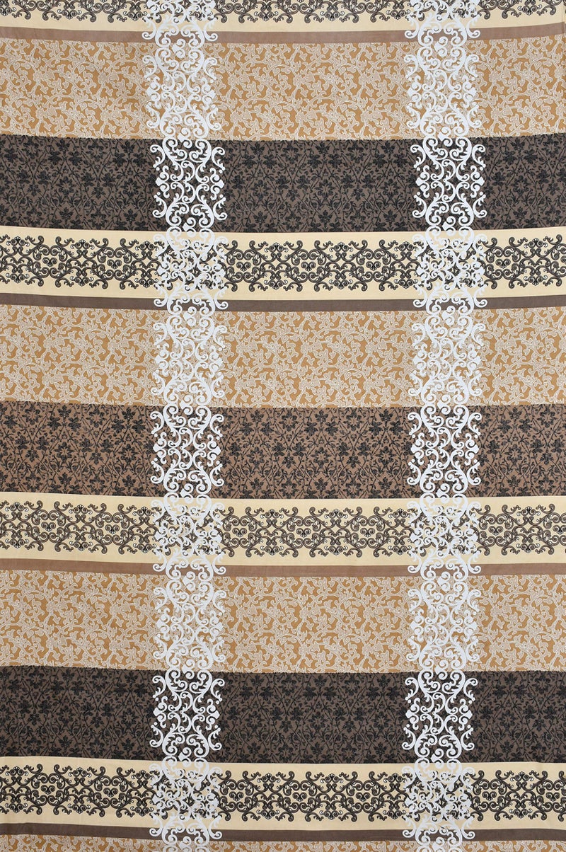 Castiqa Microfiber Unique Patterns Diwan Set of Bedsheet, 2 Bolsters and 5 Cushion Covers (Beige and Brown, Standard, 8 Pieces Set) - Image 2