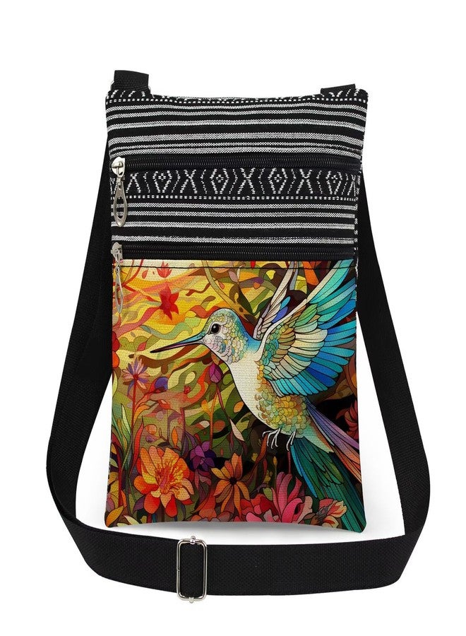 XiaoGalaee Hummingbird Garden Crossbody Bag Bird Print with Flowers Women Adjustable Shoulder Strap Messenger Bag Birthday Gift for Friend Mom Hummingbird Lover Holiday Present - Image 1
