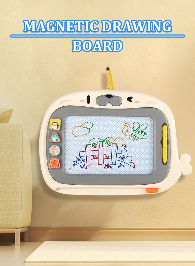 Magnetic Drawing Board for Kids | 8 Colors + Reusable & Dust-Free | Early Learning Toy with Stamps  - Image 3