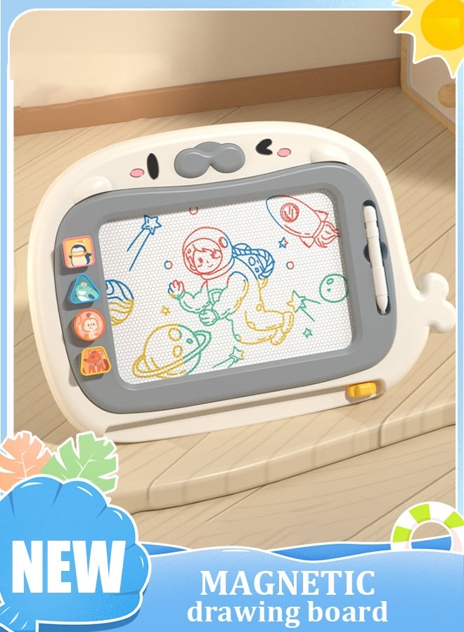 Magnetic Drawing Board for Kids | 8 Colors + Reusable & Dust-Free | Early Learning Toy with Stamps  - Image 1