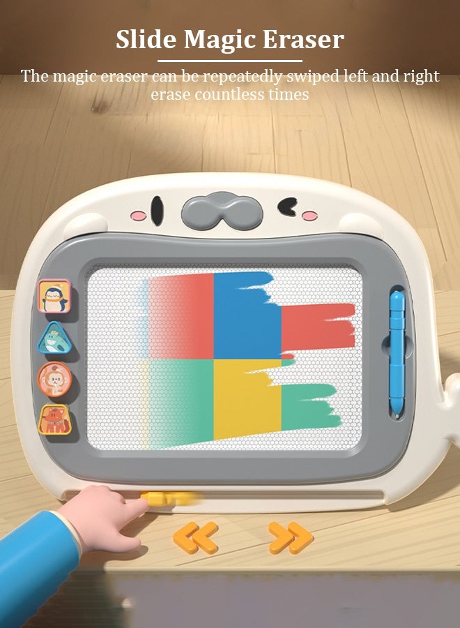Magnetic Drawing Board for Kids | 8 Colors + Reusable & Dust-Free | Early Learning Toy with Stamps  - Image 5