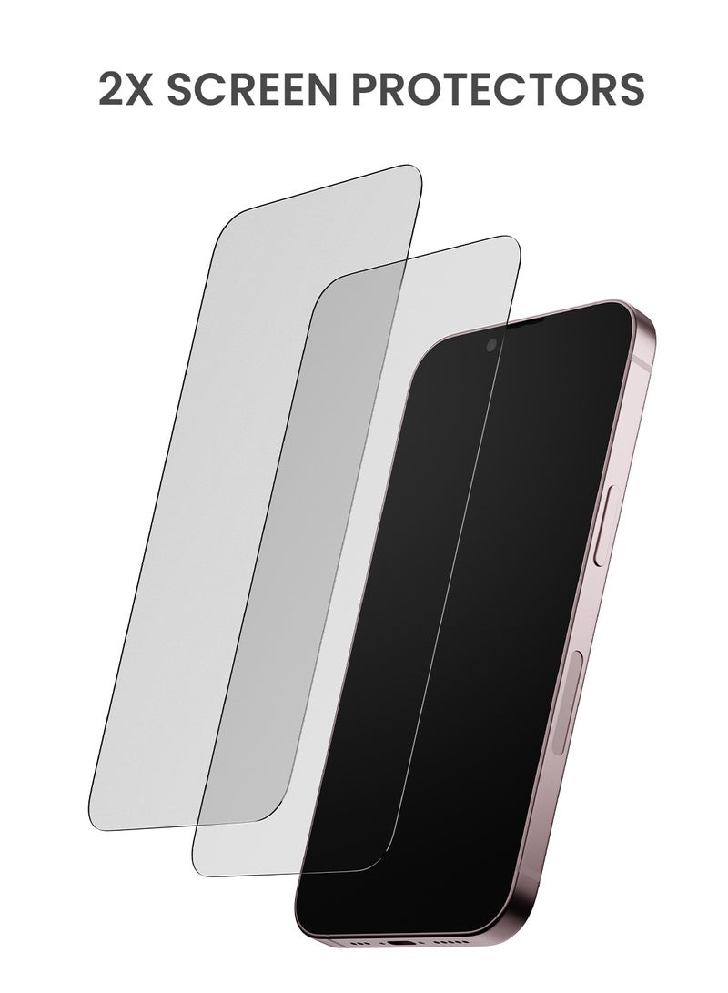 TinyMoose 2 Piece Ultra High Clarity Tempered Glass Screen Protector for iPhone 15 - Image 2