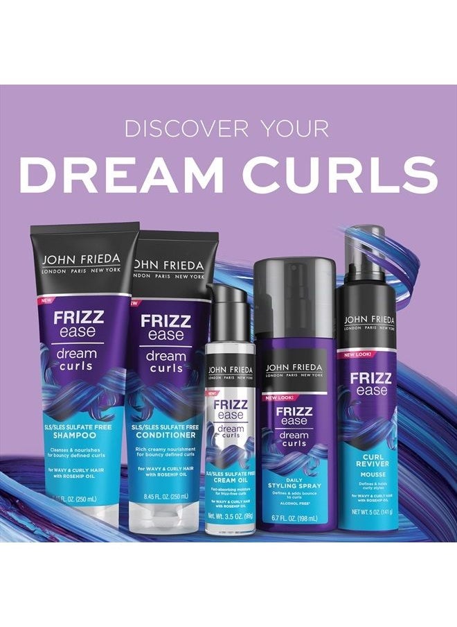 John Frieda - Frizz Ease Curl Reviver Mousse, Enhances Curls, Soft Flexible Hold, Mousse for Curly or Frizzy Hair, 7.2 Ounces, Alcohol-Free - Image 1