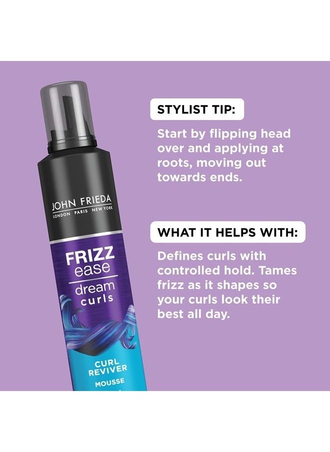 John Frieda - Frizz Ease Curl Reviver Mousse, Enhances Curls, Soft Flexible Hold, Mousse for Curly or Frizzy Hair, 7.2 Ounces, Alcohol-Free - Image 1