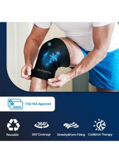 Comfytemp Knee Ice Pack Wrap For Swelling, Reusable Freeze Sleeve For Pain Relief, Fsa Hsa Eligible, Gel Ice Pack For Injuries, Meniscus Tear Knee Brace, Knee Compression Sleeve, Cold & Hot Therapy -L  - Image 3