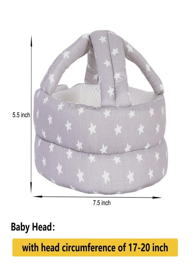 Umtiti Baby Adjustable Helmet, Lightweight and Soft.Great for Baby Learning to Walk and Crawl.Gray Star - Image 3