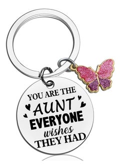 SYOSI Aunt Gifts Keychain Gift For Aunt Best Auntie Ever Gifts Aunt Presents From Niece Nephew Birthday GIft For Aunt Best Aunt GIfts Keyring Jewelry  - Image 1