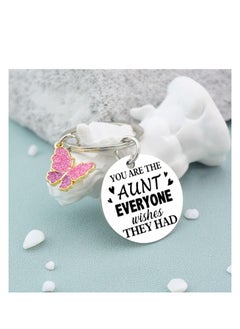 SYOSI Aunt Gifts Keychain Gift For Aunt Best Auntie Ever Gifts Aunt Presents From Niece Nephew Birthday GIft For Aunt Best Aunt GIfts Keyring Jewelry  - Image 2