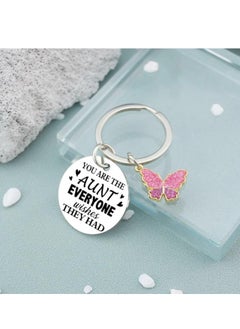 SYOSI Aunt Gifts Keychain Gift For Aunt Best Auntie Ever Gifts Aunt Presents From Niece Nephew Birthday GIft For Aunt Best Aunt GIfts Keyring Jewelry  - Image 3