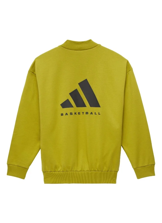 Adidas Adidas One Fl Crew Green Basketball Sweatshirts For Unisex Xs