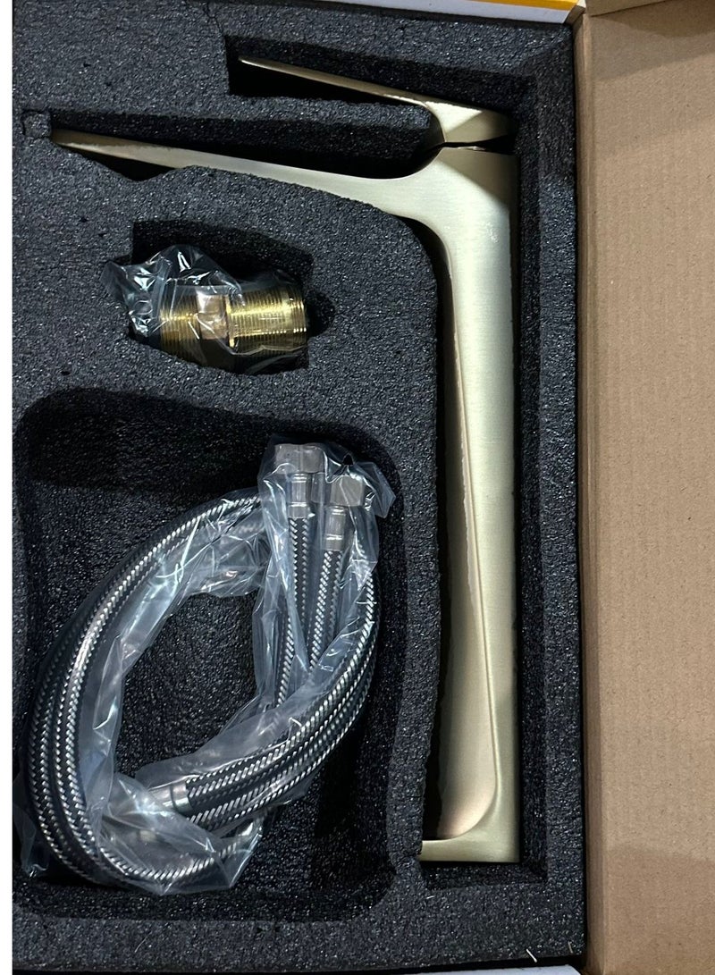 Automatic matte gold sink mixer - Image 3